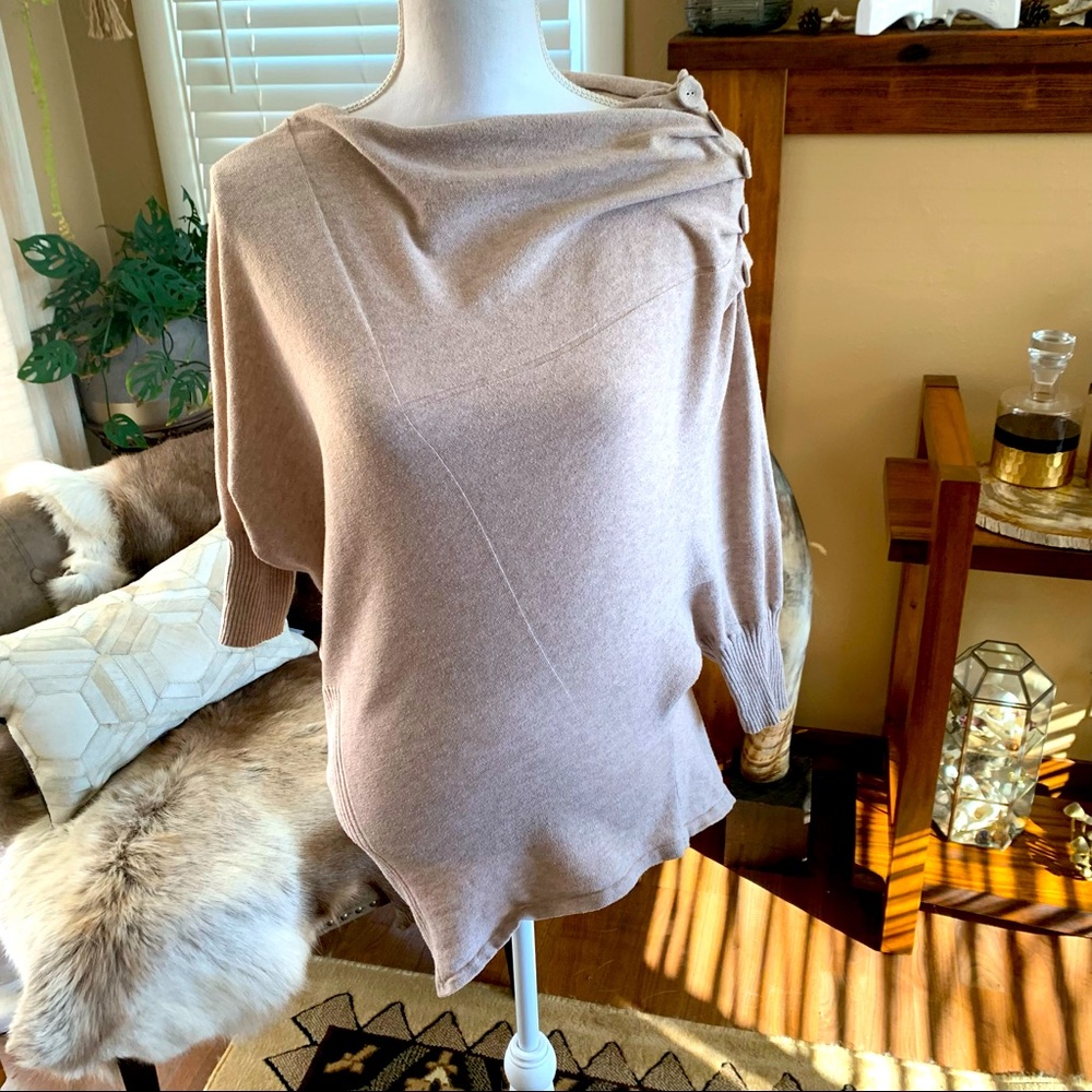 Off the shoulder asymmetrical artsy top